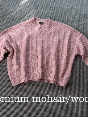 Timing mauve pink oversized pullover, chunky knit sweater